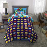 New Super Mario "Mario Brothers Madness" 4PC. Twin Bed Set plus Bonus Tote