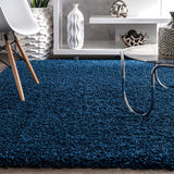 New nuLOOM OZSG02N Marleen Plush Shag Rug, 4' x 6', Navy! Made in Turkey! Retails $150 W/Tax!