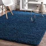 New nuLOOM OZSG02N Marleen Plush Shag Rug, 4' x 6', Navy! Made in Turkey! Retails $150 W/Tax!