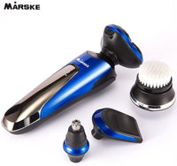 New in box! MARSKE Men 4 In 1 Waterproof Shaver Electric Nose Beard Hair Trimmer Facial Cleansing Brush Intelligent Washing