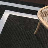 New Wayfair Indoor/Outdoor Great Quality Hand Braided Stain Resistant Area Rug Runner 2 Ft X 7 Ft, Black & White! Retails $250+