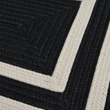 New Wayfair Indoor/Outdoor Great Quality Hand Braided Stain Resistant Area Rug Runner 2 Ft X 7 Ft, Black & White! Retails $250+