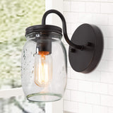 LNC Wall Sconce Mason Jar Lights Farmhouse and Rustic with Oil Rubbed Bronze for Hallway Bathroom, (7.1”L×4.7”W×8.7”H), A02979