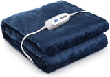 New MaxKare 62" X 84" Electric Heated Microplush Full Body Blanket with Auto-Off 4 Heating Levels for Home Office Bed Sofa (Navy)