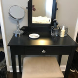 Brand new in box! Mcgraw Vanity Set with Stool and Mirror, Black! Retails $215 W/Tax on Sale!