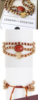 Brand new Nordstrom Item! Genuine Stone Bohemian 3 layer bracelet with gold bead accents!