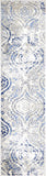 New Home Dynamix Melrose Audrey Runner Area Rug, 1'8"x7'2", Ivory/Blue