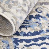 New Home Dynamix Melrose Audrey Runner Area Rug, 1'8"x7'2", Ivory/Blue