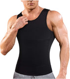 Ursexyly Mens Compression Undershirts Slimming Body Shaper Vest Workout Abdomen Tank Tops, Black, Sz S!