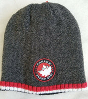 Brand new Canada Weather Gear Knit Men's Winter Beanie Hat Charcoal With Stripe! One Size! Retails $30+
