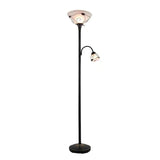 New Merra 71 in. Dark Bronze Torchiere Floor Lamp with Adjustable Reading Lamp
