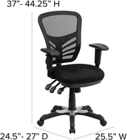 Flash Furniture HL-0001-GG Mid-Back Chair with Triple Paddle Control, Black Mesh! Retails $393+