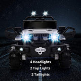 New Fully Assembled METAKOO 12V 10Ah Ride On Kids Electric Truck with Remote Control, Double Open Doors, Safety Belt & Spring Suspension, LED Lights, USB/ Bluetooth Player and Horn Button! 2WD/4WD!!  WHITE! Retails $459+