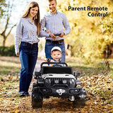 New Fully Assembled METAKOO 12V 10Ah Ride On Kids Electric Truck with Remote Control, Double Open Doors, Safety Belt & Spring Suspension, LED Lights, USB/ Bluetooth Player and Horn Button! 2WD/4WD!!  WHITE! Retails $459+