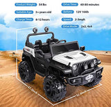 New Fully Assembled METAKOO 12V 10Ah Ride On Kids Electric Truck with Remote Control, Double Open Doors, Safety Belt & Spring Suspension, LED Lights, USB/ Bluetooth Player and Horn Button! 2WD/4WD!!  WHITE! Retails $459+