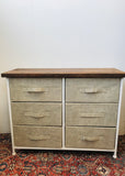 New Metal Storage Cabinet with Removable Fabric Bins & Solid 1 Inch Thick Reclaimed Barn Board Top!