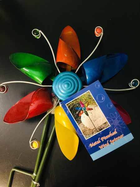 Metal Pinwheel wind spinner Garden Stake, Great to place in your yard or Garden! Weather Resistant!