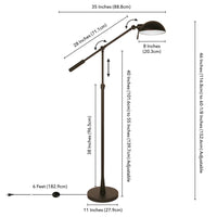 Industrial Dexter 61 in. Bronze Tilting Brushed Floor Lamp by Meyer & Cross! Retails $328 W/Tax!