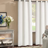 New Wayfair Miera Solid Room Darkening Thermal Grommet Curtain Panels (Set of 2) in White! Each panel 38"W X 84"L