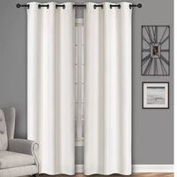 New Wayfair Miera Solid Room Darkening Thermal Grommet Curtain Panels (Set of 2) in White! Each panel 38"W X 84"L