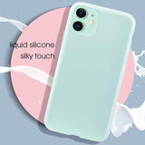 New MILPROX iPhone 11 Case with Screen Protector, Liquid Silicone Gel Rubber Shockproof Slim Shell with Soft Microfiber Cloth Lining Cushion Cover for iPhone 11 6.1 inch (2019)-Mint
