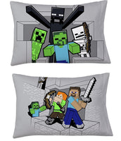 New Minecraft Twin 4 Piece Bed Set + Bonus Bag