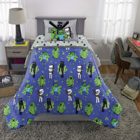 New Minecraft Twin 4 Piece Bed Set + Bonus Bag