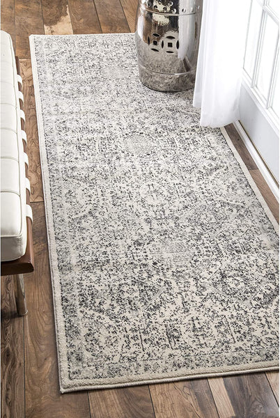New Wayfair nuLOOM Minta Vintage Runner Rug, 2' 8" x 12', Grey! Retails $153 W/Tax!