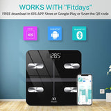 New Weight Scale, Misiki Digital Scale Smart Body Fat Scale, Bluetooth BMI Scale Body Composition Analyzer Sync with Smartphone App, LCD Display Accurate Digital Bathroom Scales for Weight 396lbs/180kg