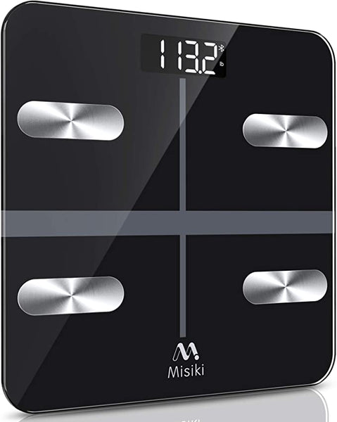 New Weight Scale, Misiki Digital Scale Smart Body Fat Scale, Bluetooth BMI Scale Body Composition Analyzer Sync with Smartphone App, LCD Display Accurate Digital Bathroom Scales for Weight 396lbs/180kg