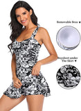 New MiYang Women's Swimdress One Piece Floral Tummy Control Swimsuits Bathing Suit with Slimming Skirt Sz 2X!