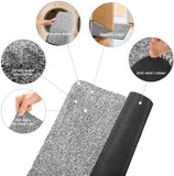 HOUSE DAY Front Door Mat Indoor 17" x 30", Heavy Duty Magic Door Mat | Low-Profile Mats for Entry, High Traffic Areas, Anti-Slip Rubber Mat Low-Profile Entrance Door Rug Machine Washable -Gray