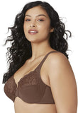 New Glamorise Womens Full Figure Plus Size Wonderwire Back Close Bra in Mocha, Sz 38F