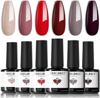 New in box! Modelones Gel Nail Polish 6 Colors, Gel Polish Set Purple Red Nail Gel Polish Soak Off Gel Polish Kit for Starters DIY Home