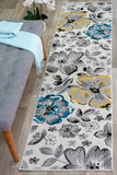 New Stunning Modern Floral Runner Rug 2' X 7' 2" Cream