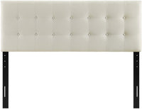Brand new in box! Modway Quad Queen Fabric Upholstered Headboard, Ivory!