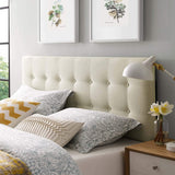 Brand new in box! Modway Quad Queen Fabric Upholstered Headboard, Ivory!