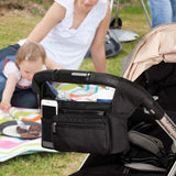 New Stroller Organizer Momcozy Multifunctional Baby Storage Bag with Detachable Pocket, Mobile Phone Pocket, 2 Cup Holders & Shoulder Strap