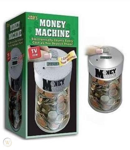 New in box! Jobar's Money Machine! Electronically counts every coin as you deposit them!