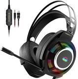 New no package! Monster Mission V1 Gaming Headset Colourful RGB Light,Adaptive Suspension Head Beam. Compatible with PC/Mac/PS4/Xbox One(Adapter Not Included)