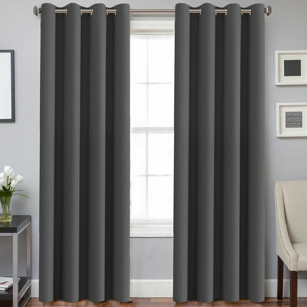 Brand new Great Quality Monterey Grommet Charcoal Black out Panels, 52"X95" each! Retails $120+