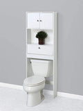 New Fully Assembled, comes in 2 pieces! Mainstays White Wood Spacesaver with Cabinet and Drop Door, White! Note: Inside large double door, small damage on inside door shown in pics!