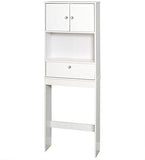 New Fully Assembled, comes in 2 pieces! Mainstays White Wood Spacesaver with Cabinet and Drop Door, White! Note: Inside large double door, small damage on inside door shown in pics!