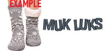 New with tags! MUK LUKS Chenille Shea Butter Cabin Socks in Pearl 1 Sz L