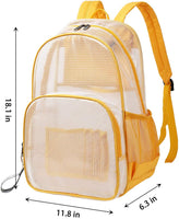 New Great Quality Large Mygreen Stadium Approved Backpack, Heavy Duty School Bag for 15.6 Laptop, Clear/Yellow! Retails $80+