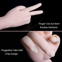 Practice Hand for Acrylic Nails, Fake Hand for Nails Practice, Flexible Movable Fake Hand Manicure Practice Tool, Nail Art Training Practice