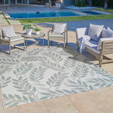 New Naples Indoor/Outdoor Area Rug, Fiori Grey! 5 ft. 3 in. x 7 ft. Made in Belgium! Stain & Fade Resistant!