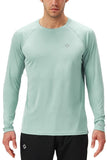 New Naviskin Men's Sun Protection UPF 50+ UV Outdoor Long Sleeve Top in Light Green, sz L!