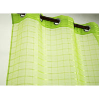 Jardine Plaid Sheer Grommet Panels, set of 2 Curtains! Neon Green Retails $97+ (Sold online per panel, auction is for 2 panels) 54"W X 90"L Each!