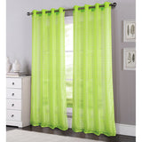 Jardine Plaid Sheer Grommet Panels, set of 2 Curtains! Neon Green Retails $97+ (Sold online per panel, auction is for 2 panels) 54"W X 90"L Each!